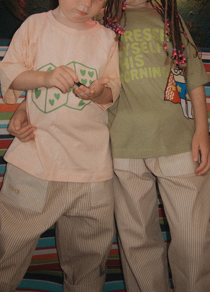 TWIRL PANT NATURAL PINSTRIPE