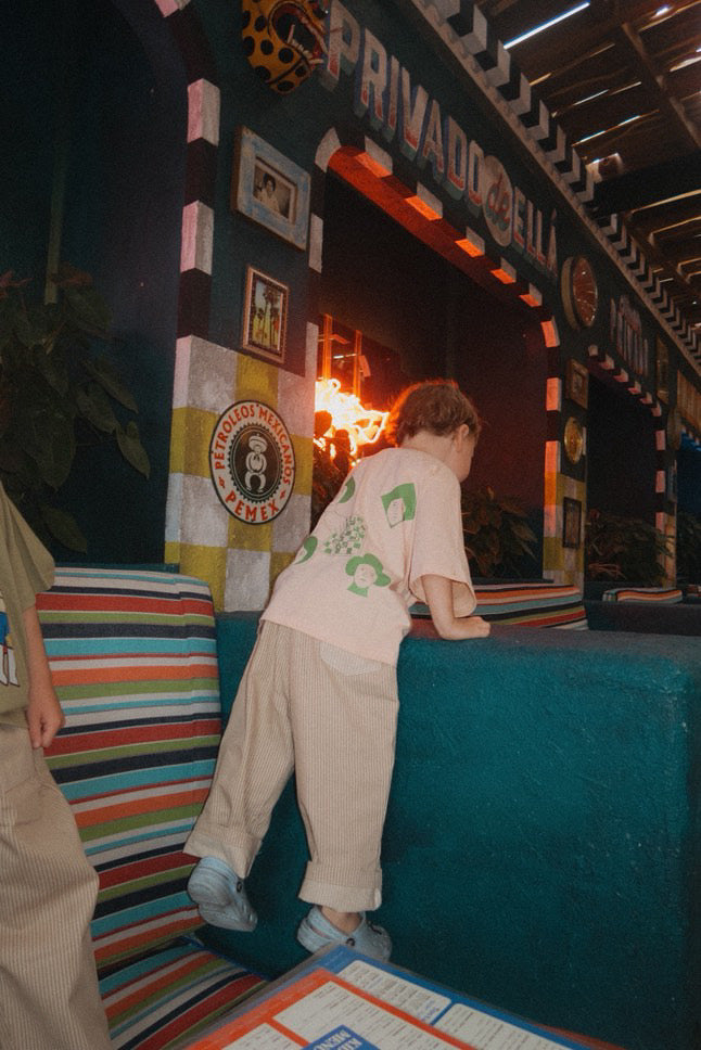 TWIRL PANT NATURAL PINSTRIPE