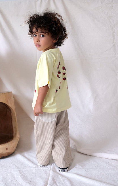 TWIRL PANT NATURAL PINSTRIPE